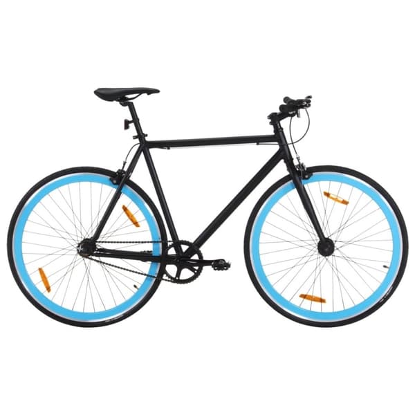 vidaXL Fixed gear cykel svart och blå 700c 51 cm