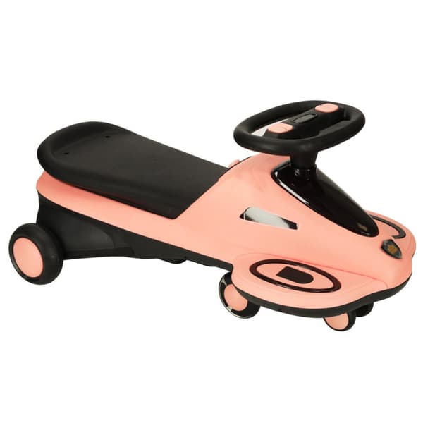 Gravity ride-on med glødende LED hjul med musikspillende scooter 74cm pink og sort max 100kg