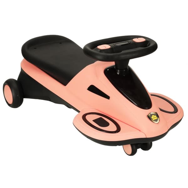 Gravity ride-on med glødende LED hjul med musikspillende scooter 74cm pink og sort max 100kg