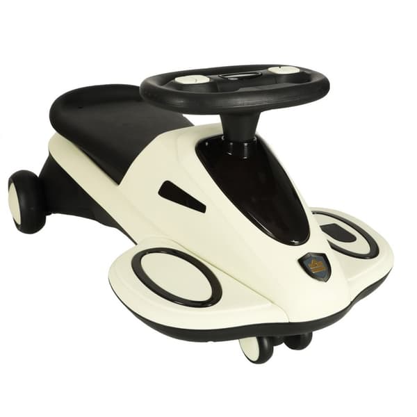 Gravity ride-on med glødende LED hjul med musikspillende scooter 74cm beige og sort max 100kg