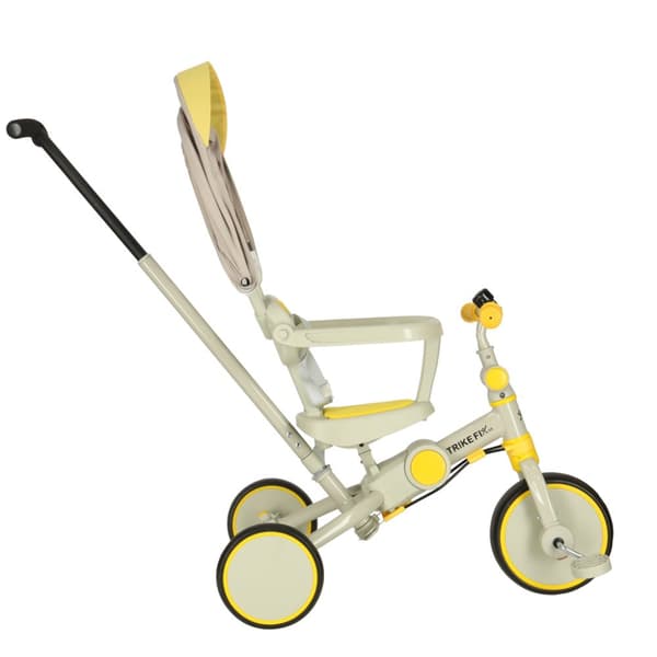 TRIKE FIX V4 trehjulet cykel, gul og grå, med visir