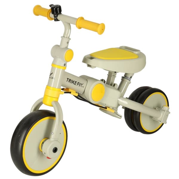 TRIKE FIX V4 trehjulet cykel, gul og grå, med visir