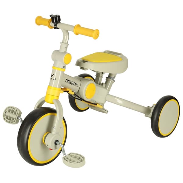 TRIKE FIX V4 trehjulet cykel, gul og grå, med visir