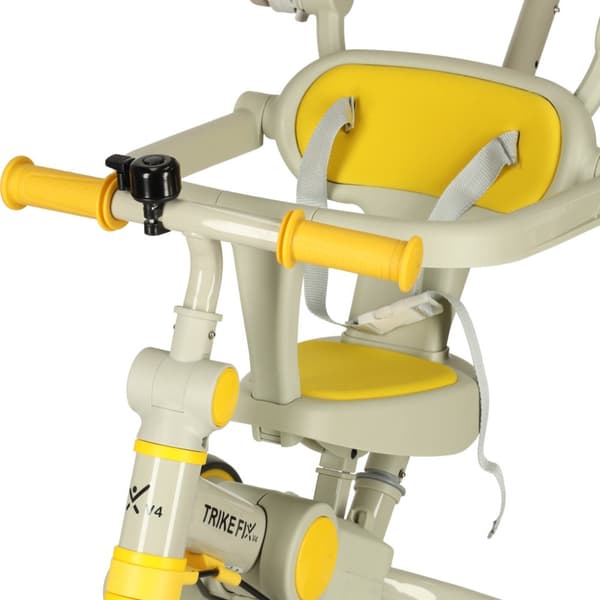 TRIKE FIX V4 trehjulet cykel, gul og grå, med visir