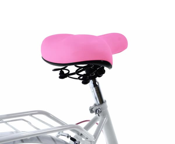 Flickcykel 24 tum robust modell rosa med vit 6 växlar