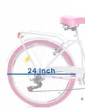Miniatyrbild 2 av 4: Flickcykel 24 tum robust modell rosa med vit 6 växlar