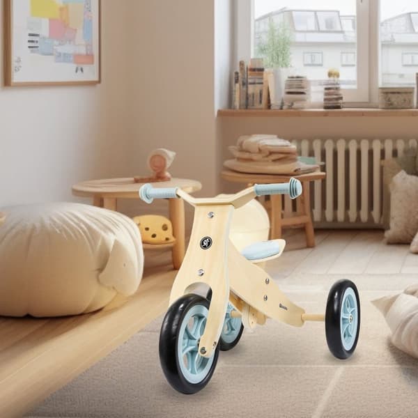 HyperMotion puinen kolmipyörä vauvalle 18 m+, PERCY 2-in-1 lasten maastopyörä, pyörät pienille lapsille, poikatytölle 2 vuotta, säädettävä istuin