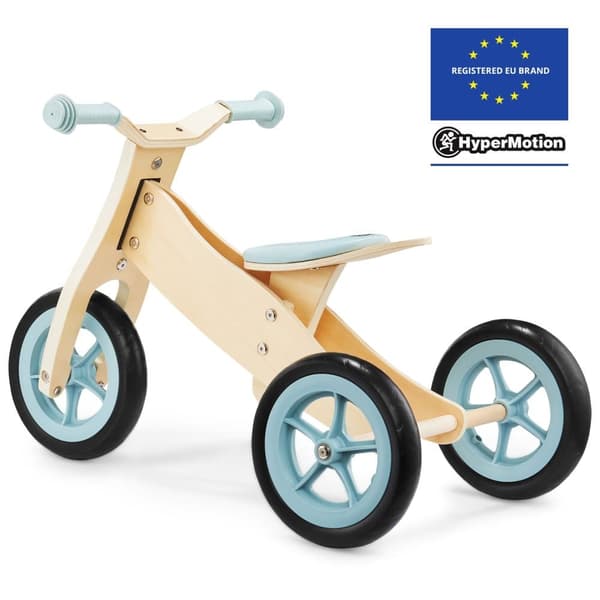 HyperMotion puinen kolmipyörä vauvalle 18 m+, PERCY 2-in-1 lasten maastopyörä, pyörät pienille lapsille, poikatytölle 2 vuotta, säädettävä istuin