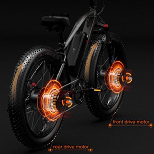 LANKELEISI MG740 PLUS Elcykel för vuxen 26*4.0'' Däck 1000W*2 Dubbelmotor 48V20Ah Batteri Maxhastighet 49km/h