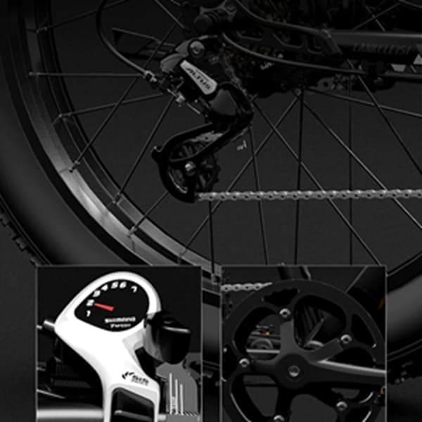 LANKELEISI MG740 PLUS Elcykel för vuxen 26*4.0'' Däck 1000W*2 Dubbelmotor 48V20Ah Batteri Maxhastighet 49km/h