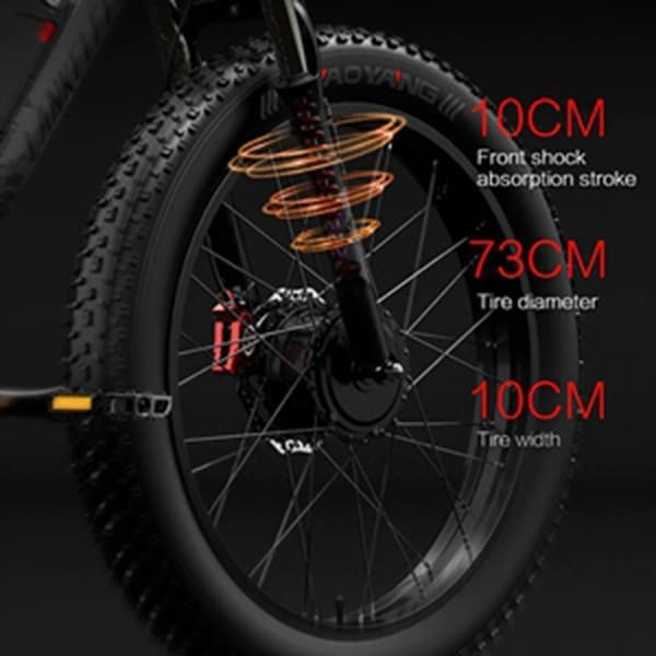 LANKELEISI MG740 PLUS Elcykel för vuxen 26*4.0'' Däck 1000W*2 Dubbelmotor 48V20Ah Batteri Maxhastighet 49km/h