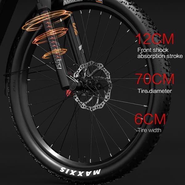 LANKELEISI MX600PRO 500W city elcykel, 20Ah SAMSUANG batteri, MAXXIS 27,5*2,4 Däck, Shimano 7 speed.