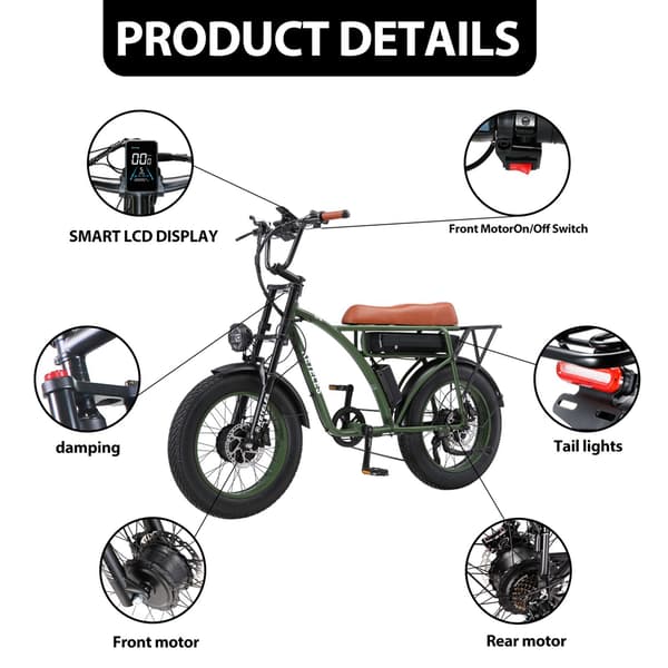 KETELES KF8 1000W/2000W aikuisten kaupunkisähköpyörä, Samsung 23AH akku, 20*4.0 Fat Tire, Shimano 7 Speed, Hydrauliöljylevyjarru.