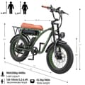 Pikkukuva 6 / 9: KETELES KF8 1000W/2000W aikuisten kaupunkisähköpyörä, Samsung 23AH akku, 20*4.0 Fat Tire, Shimano 7 Speed, Hydrauliöljylevyjarru.