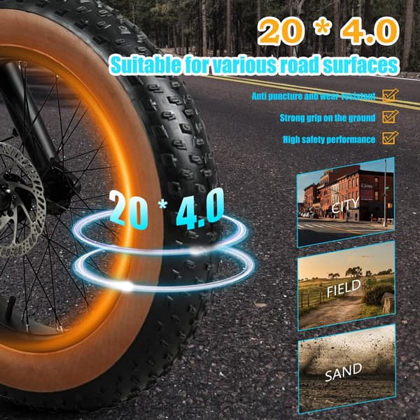 Cmacewheel K20 Retro elcykel för vuxna, 500W motor, 15AH batteri, CST 20*4.0 fettdäck