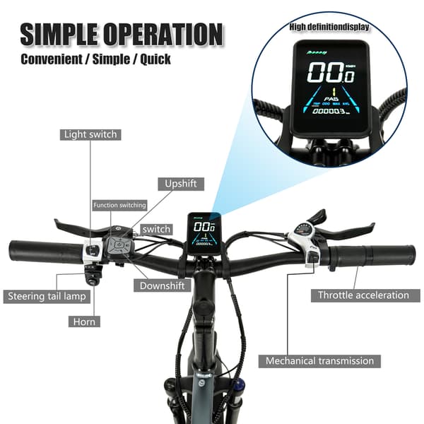 CMACEWHEEL T20 750W voksen city elcykel, 17AH batteri, 20*4.0 fedt dæk, 7 gear.