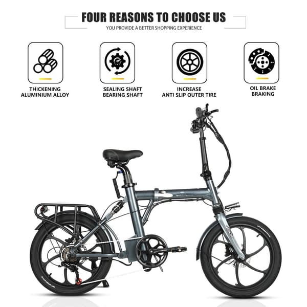 CMACEWHEEL EM20 350W voksen city elcykel, 12AH batteri, 20*2,25" integreret hjul, 7 gear.