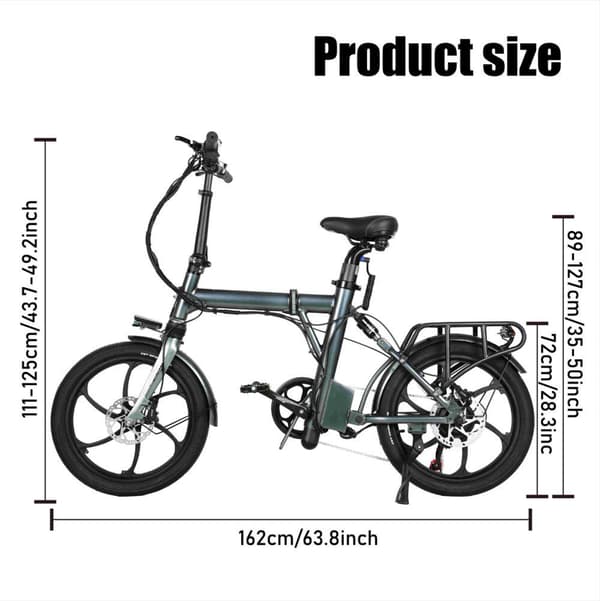 CMACEWHEEL EM20 350W voksen city elcykel, 12AH batteri, 20*2,25" integreret hjul, 7 gear.
