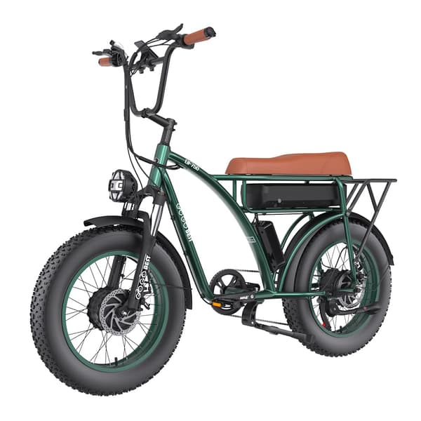 GOGOBEST GF750 Electric City Retro Bike, 2000W motor, 17,5AH batteri, 20*4,0 tums däck, Mekaniska skivbromsar. Grön