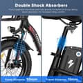 Miniatyrbillede 9 af 11: Fafrees F20 MAX Folding City El-cykel, 500W Motor, Samsung 22,5Ah batteri, 20"*4,0" Dæk, SHIMANO 7 Speed.