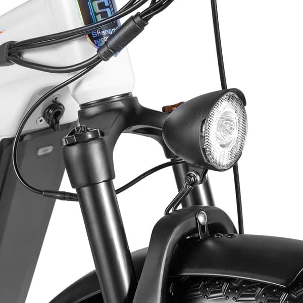 Shengmilo Elcykel för vuxna MX06 Vit, 1000W Borstlös-motor, 840Wh batteri, 7-växlad, luftsadel, 90 km räckvidd, Mountain eBike