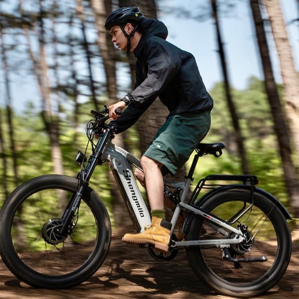 Shengmilo S600 2000W Dobbelt motor elektrisk cykel 48V 17.5AH Samsung batteri, 26''*3.0 fat tire mountain el-cykel