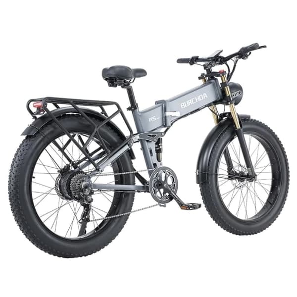 BURCHDA R5 PRO voksen elcykel, 1000W motor, 17,5AH batteri, 26*4 tommer dæk, 8-gears foldbar elektrisk mountainbike