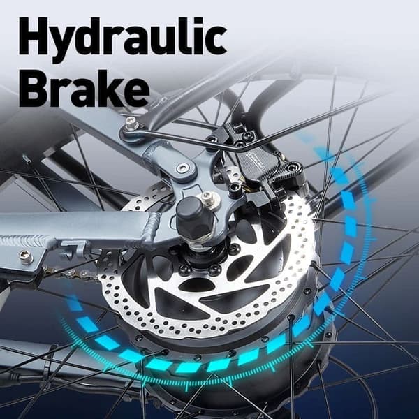 BURCHDA R5 PRO voksen elcykel, 1000W motor, 17,5AH batteri, 26*4 tommer dæk, 8-gears foldbar elektrisk mountainbike