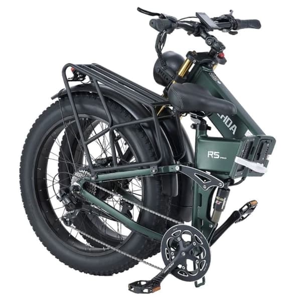 BURCHDA R5 PRO voksen elcykel, 1000W motor, 17,5AH batteri, 26*4 tommer dæk, 8-gears foldbar elektrisk mountainbike