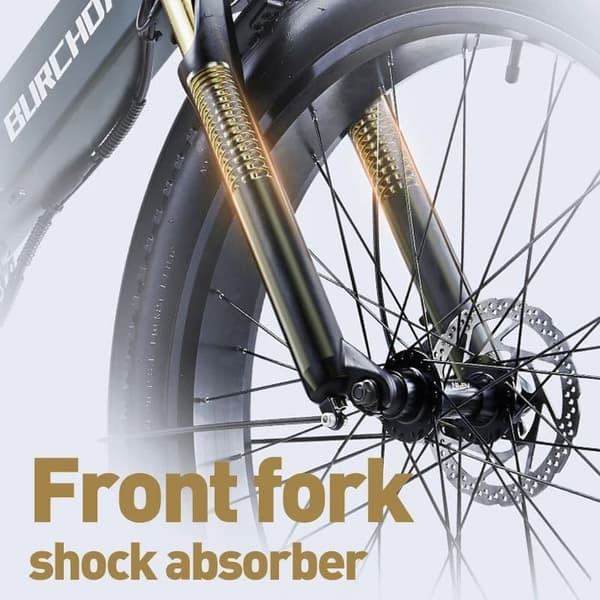 BURCHDA R5 PRO voksen elcykel, 1000W motor, 17,5AH batteri, 26*4 tommer dæk, 8-gears foldbar elektrisk mountainbike