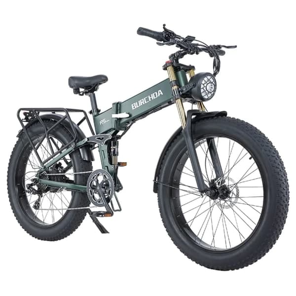 BURCHDA R5 PRO voksen elcykel, 1000W motor, 17,5AH batteri, 26*4 tommer dæk, 8-gears foldbar elektrisk mountainbike