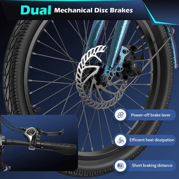 Fafrees F20 Lasting elcykel för vuxna, 250W motor, 18,2Ah batteri, 20"*1,95" däck, SHIMANO 7 speed, lämplig för ryttare höjd: 155-195CM.