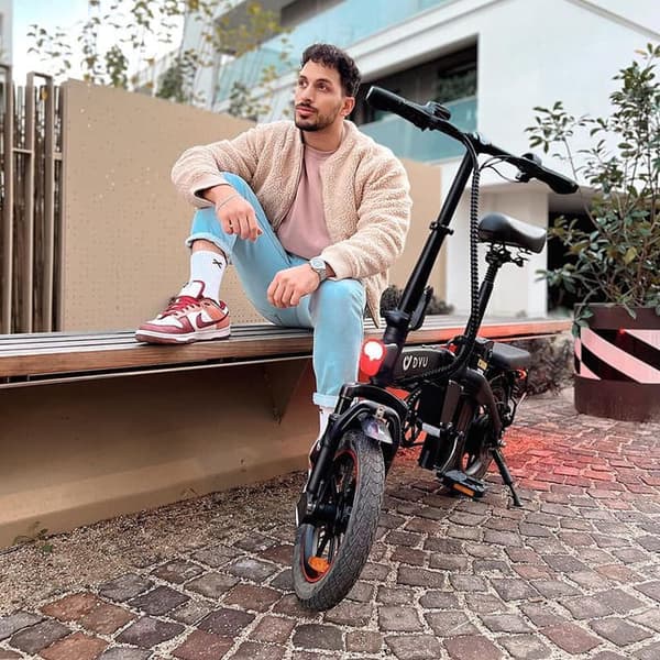 DYU A5 14 tommer fuld foldbar elcykel, 250W motor, 48V 7,5AH batteri, stødabsorberende sæde.