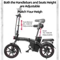 Miniatyrbillede 2 af 8: DYU A5 14 tommer fuld foldbar elcykel, 250W motor, 48V 7,5AH batteri, stødabsorberende sæde.