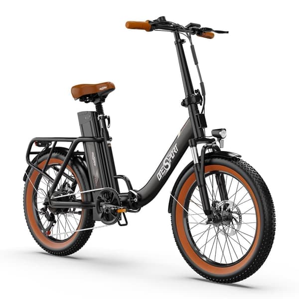OneSport OT16-2 Voksen folde-gennemgangs elcykel, 48V 17Ah batteri, 250W motor, Shimano 7-Speed.