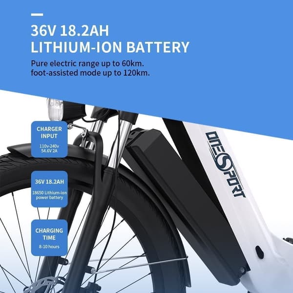 OneSport OT05 voksen stride elcykel, 250W motor, 36V 18,2AH batteri, 27,5*2,25 dæk, momentføler.