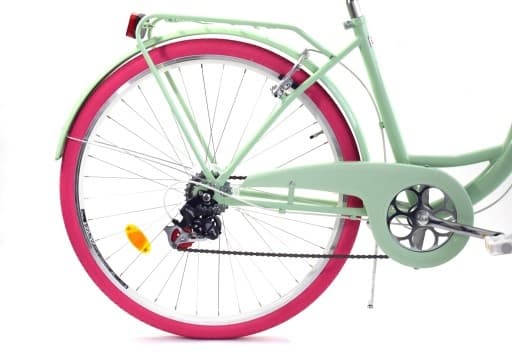 Pigecykel - 26 tommer - bycykel - mintgrøn lyserød