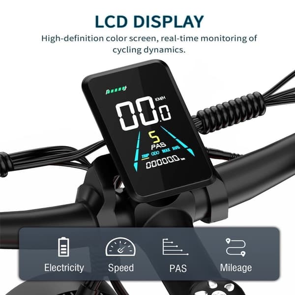 DUOTTS F26 elcykel för vuxen, 2*750W dubbla motorer, 26*4,0 pneumatiska däck, Samsung 48V 20AH batteri, Shimano 7 hastigheter.