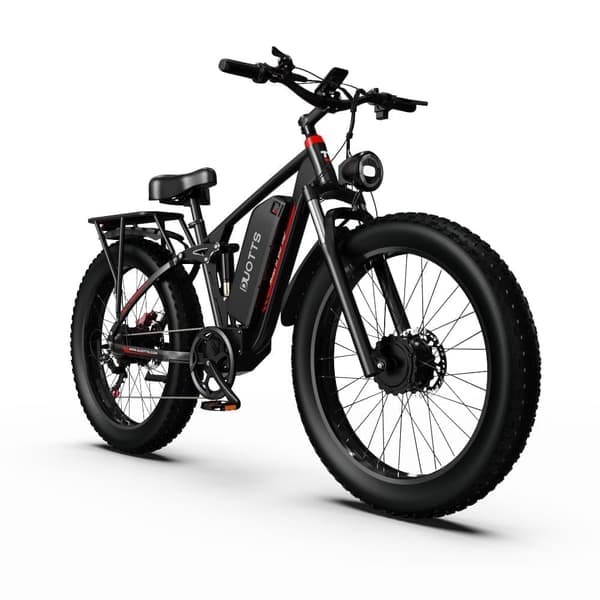 DUOTTS S26 elcykel för vuxna, 2*750W motorer, 48V 20AH Samsung batteri, 26*4,0 tum pneumatiska däck, full fjädring, hydrauliska bromsar.