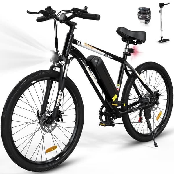COLORWAY Svart Elcykel, 26" Mountain Bike E-Bike Electric Assistance Bike med avtagbart 36V 15Ah batteri, Shimano 7 Speed