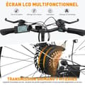Miniatyrbild 3 av 4: HITWAY Elcykel 26" vit, E-cykel med löstagbart 36V/12AH batteri, Shimano 7-växlad, MTB City E-Bike