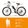 Miniatyrbild 4 av 4: HITWAY Elcykel 26" vit, E-cykel med löstagbart 36V/12AH batteri, Shimano 7-växlad, MTB City E-Bike