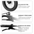 Pikkukuva 9 / 11: Shengmilo S700 Electric Bike 2*1000W Geared HubMotor 17.5AH Akku hydraulisella levyjarrulla 48KM/H Max Speed ​​​​​​ebike