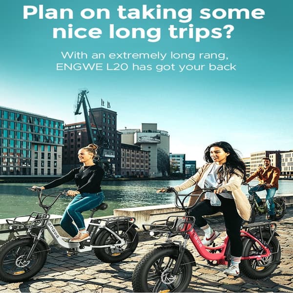 ENGWE L20 Adult Step-Through El-cykel, 250W børsteløs motor, 48V13Ah batteri, 20 x 4,0 fedtdæk, Shimano 7 gear.