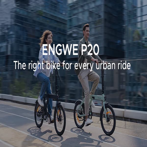ENGWE P20 voksen folde elcykel, 250W motor, 36V 9,6Ah, 20 x 1,95 dæk, hydrauliske skivebremser.