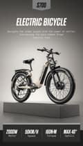 Miniatyrbillede 3 af 11: Shengmilo S700 Elcykel 48V 17,5AH Batteri 2*1000W Motor 26tommer Dæk 60-70KM Max Kilometertal 150KG Max Belastning