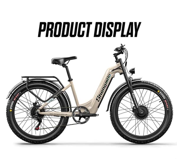 Shengmilo S700 Elcykel 48V 17,5AH Batteri 2*1000W Motor 26tommer Dæk 60-70KM Max Kilometertal 150KG Max Belastning