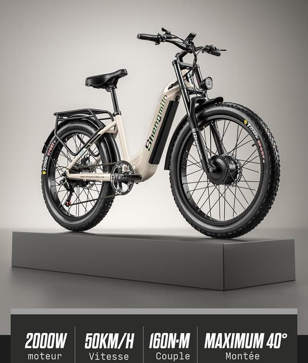 Elcykel til voksne med momentsensor Shengmilo S700 26" MTB 840W 17,5Ah Autonomi 40KM SHIMANO 7 gear