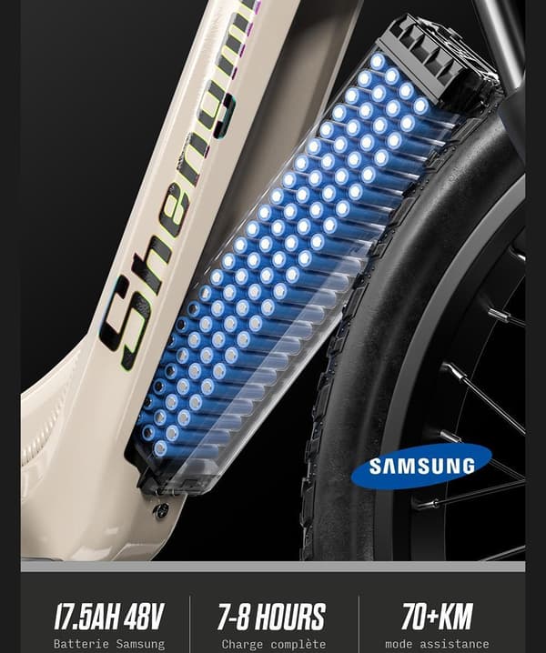 Elcykel til voksne med momentsensor Shengmilo S700 26" MTB 840W 17,5Ah Autonomi 40KM SHIMANO 7 gear