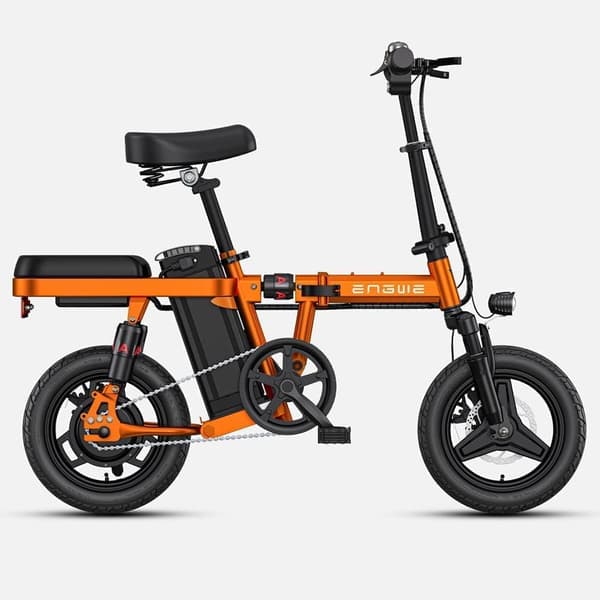 ENGWE T14 aikuisten kokoontaittuva sähköpyörä, 250 W moottori, 14*2.125 renkaat, 48V10AH akku, 30 Nm vääntömomentti. Oranssi